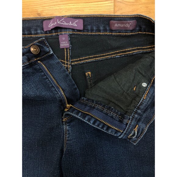 Gloria Vanderbilt Amanda Straight Leg Blue Denim Jeans Size 12 Short - Picture 3 of 6